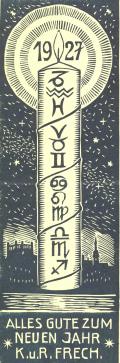 1927 ALLES GUTE ZUM NEUEN JAHR K.u.R. FRECH (odkaz v elektronickém katalogu)