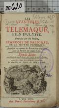 LES AVANTURES DE TELEMAQUE, FILS D'ULYSSE  (odkaz v elektronickém katalogu)