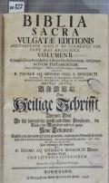 BIBLIA SACRA VULGATAE EDITIONIS AUCTORITATE SIXTI V. ET CLEMENTIS VIII. PONT. MAX. RECOGNITA. VOLUMEN II., Complectens Prophetas, Libros Machabaeorum, totúmque NOVUM TESTAMENTUM; Notis Theologicis, Historicis [et] Chronologicis illustratum  (odkaz v elektronickém katalogu)